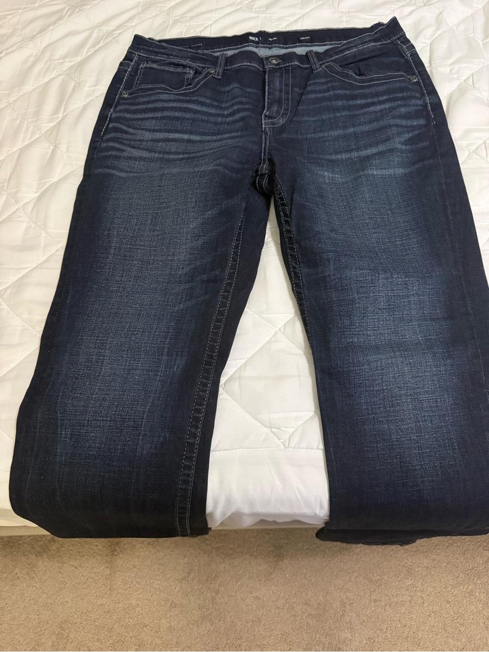 BKE Men’s Straight Leg Jeans - Dark Indigo Blue